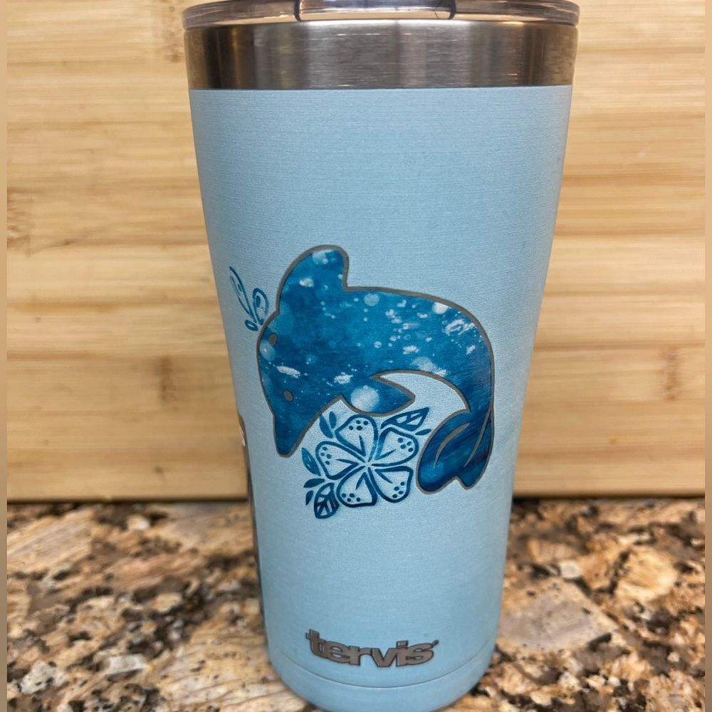 New Tervis 20oz Stainless steel “ DOLPHIN AQUA”